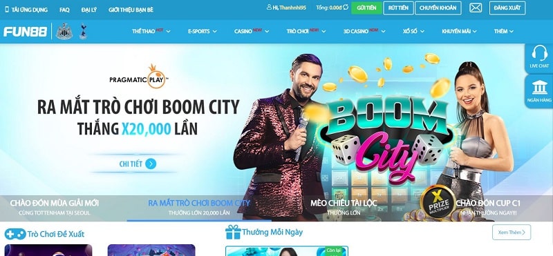 rút tiền fun88 về tài khoản thành công