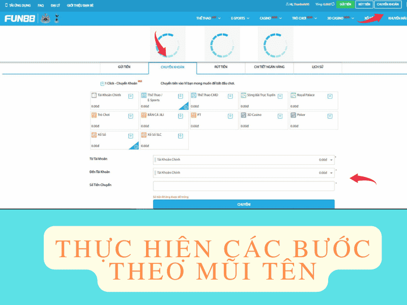 chuyển tài khoản phụ về tài khoản chính