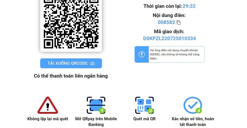 quét mã qr xác nhận thanh toán zalopay