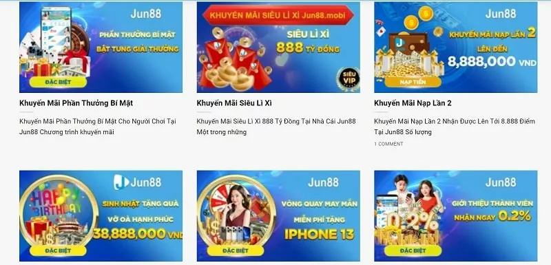 jun88 có nhiều chính sách khuyến mãi
