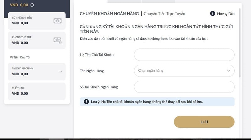 đăng ký tài khoản ngân hàng