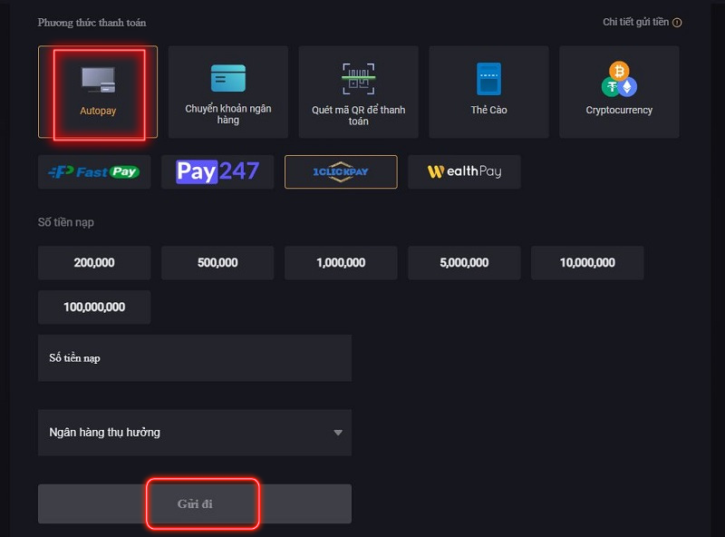 nạp tiền k8 qua autopay