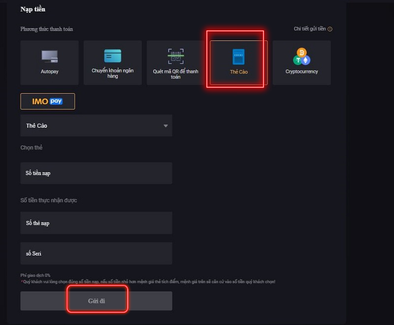 nạp tiền k8 qua thẻ cào