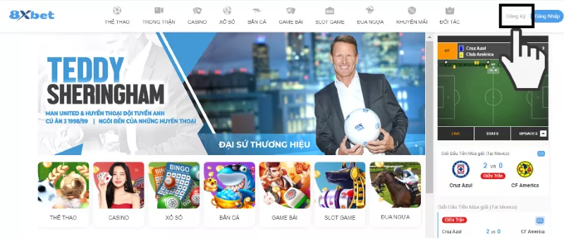 truy cập trang tạo tài khoản 8xbet