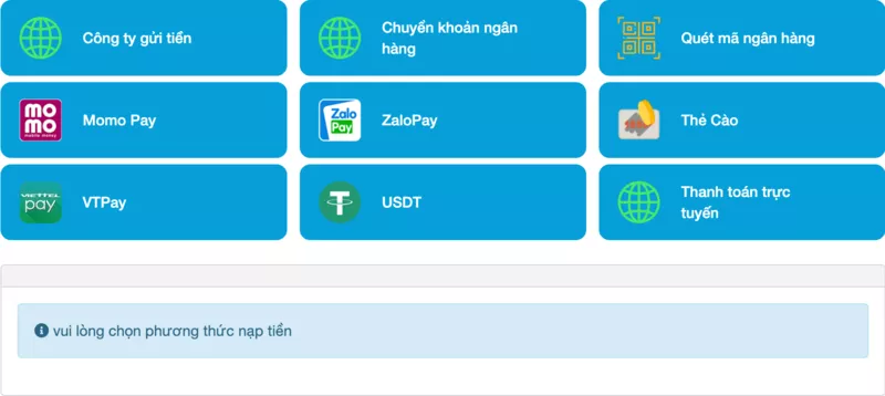 các phương thức nạp tiền hi88