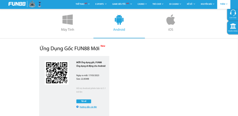 quét mã qr ứng dụng fun88