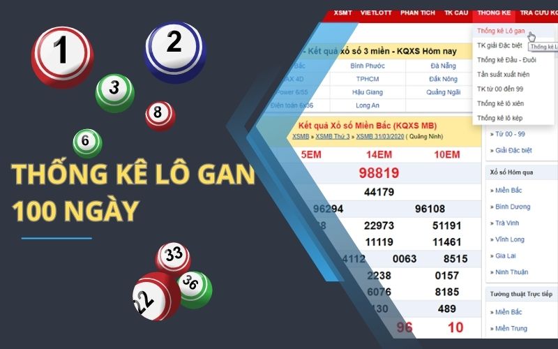 thống kê lô gan trong 100 ngày