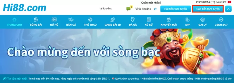 truy cập trang nạp tiền hi88