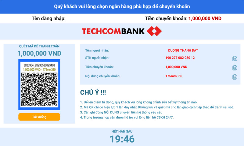 chuyển tiền vào số tài khoản shbet cung cấp