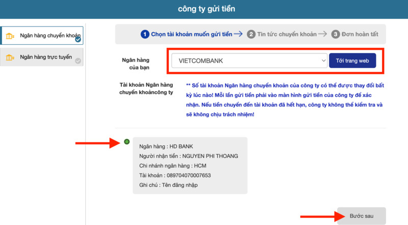nạp shbet qua ngân hàng chuyển khoản 
