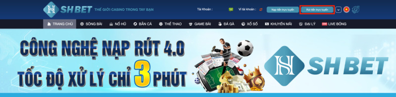 truy cập trang rút tiền shbet