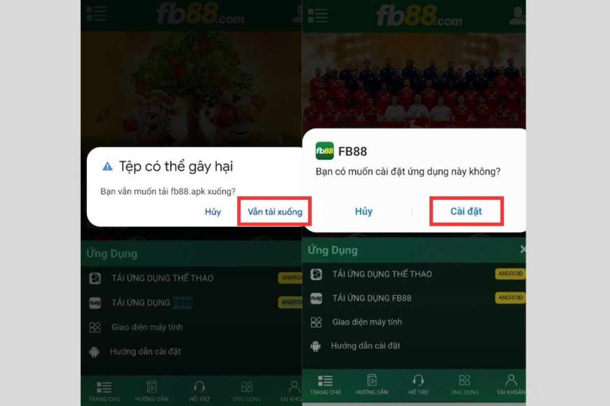 cài đặt ứng dụng fb88 trên điện thoại
