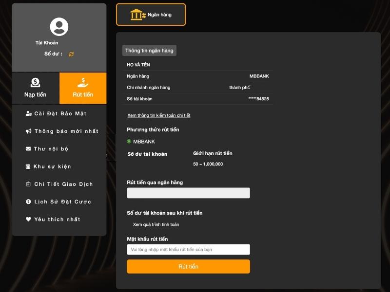 thực hiện lệnh rút tiền 789bet