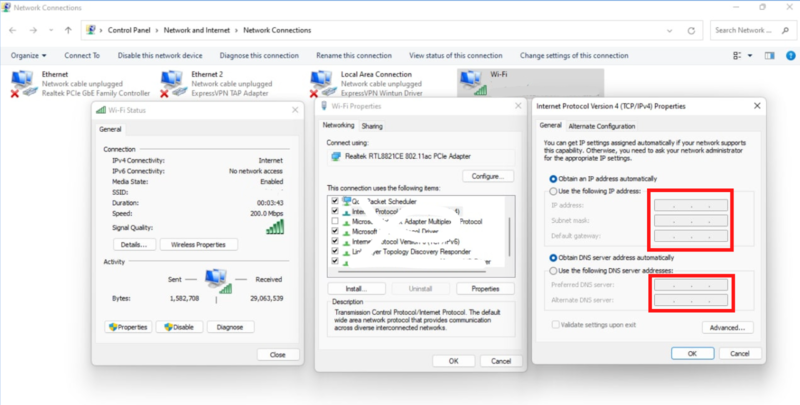 thay đổi dns của windows sang sử dụng google dns