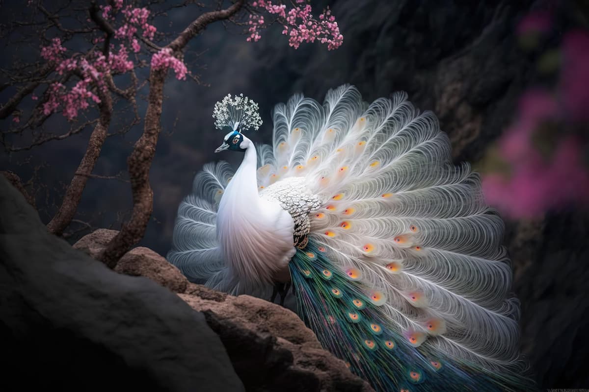 mơ thấy con công màu trắng