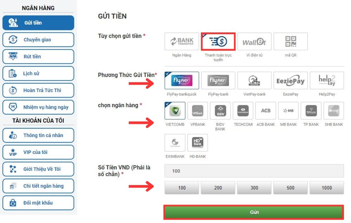nạp tiền cmd368 qua thanh toán trực tuyến