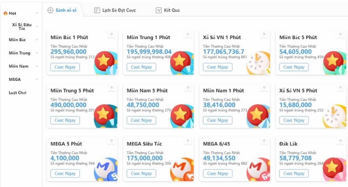 lựa chọn hình thức chơi xổ sổ tại 8xbet