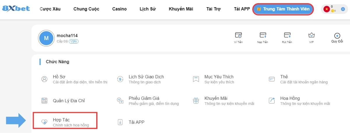 người chơi đi đến trang đăng ký đại lý 8xbet