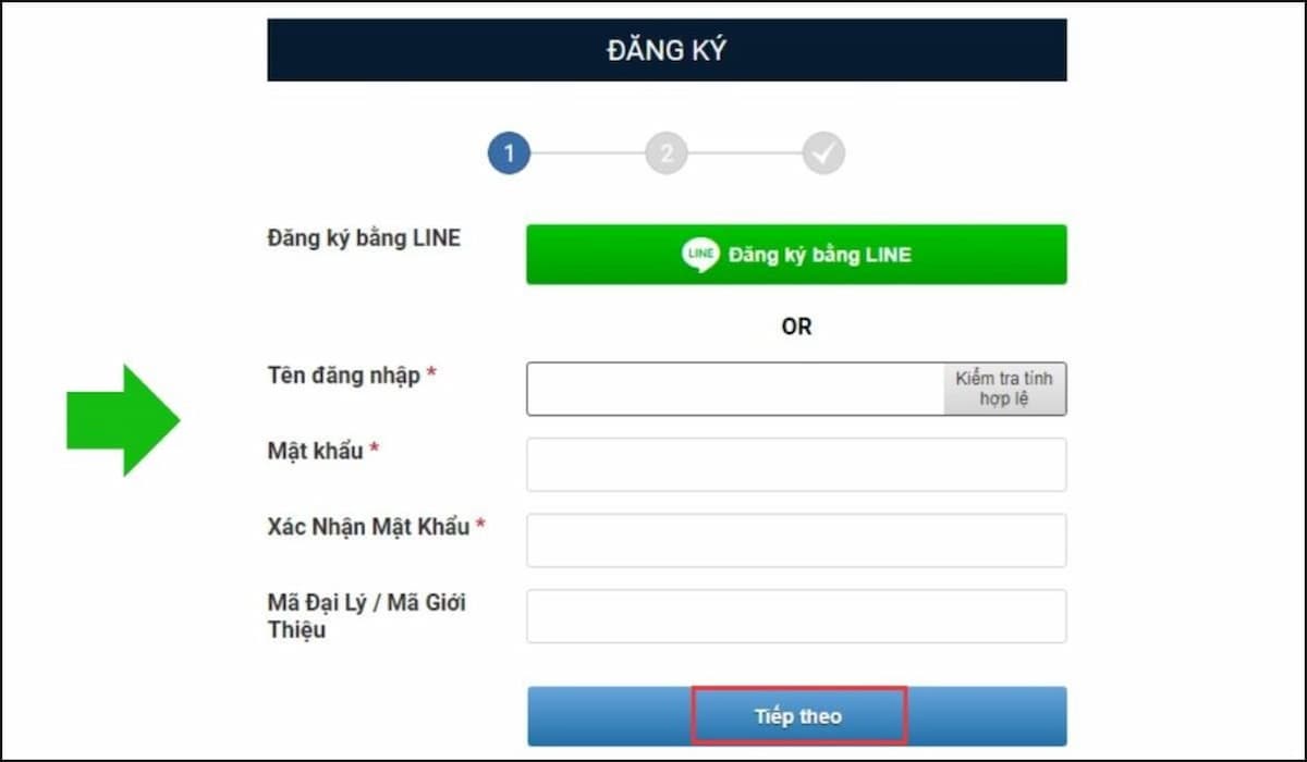 điền thông tin đăng ký tài khoản cmd368