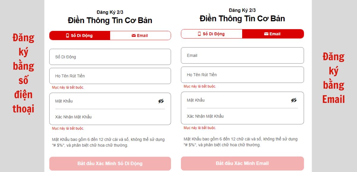 điền thông tin vào phiếu đăng ký kto