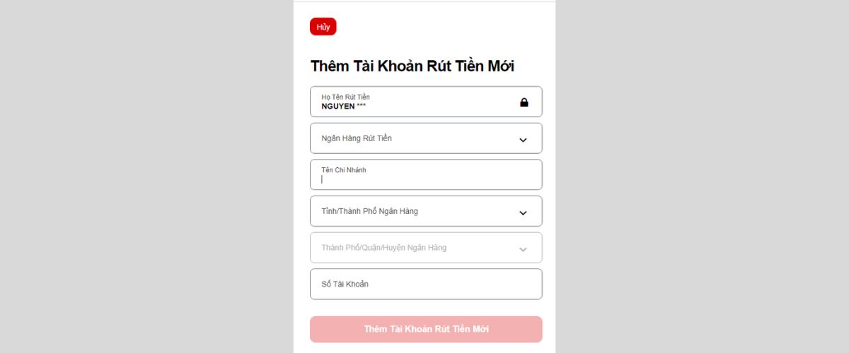điền thông tin liên kết ngân hàng kto