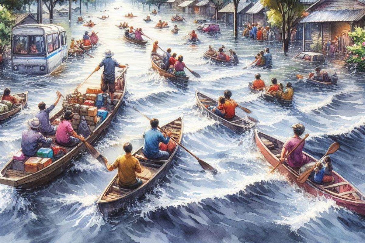 nằm mơ thấy nước lũ 