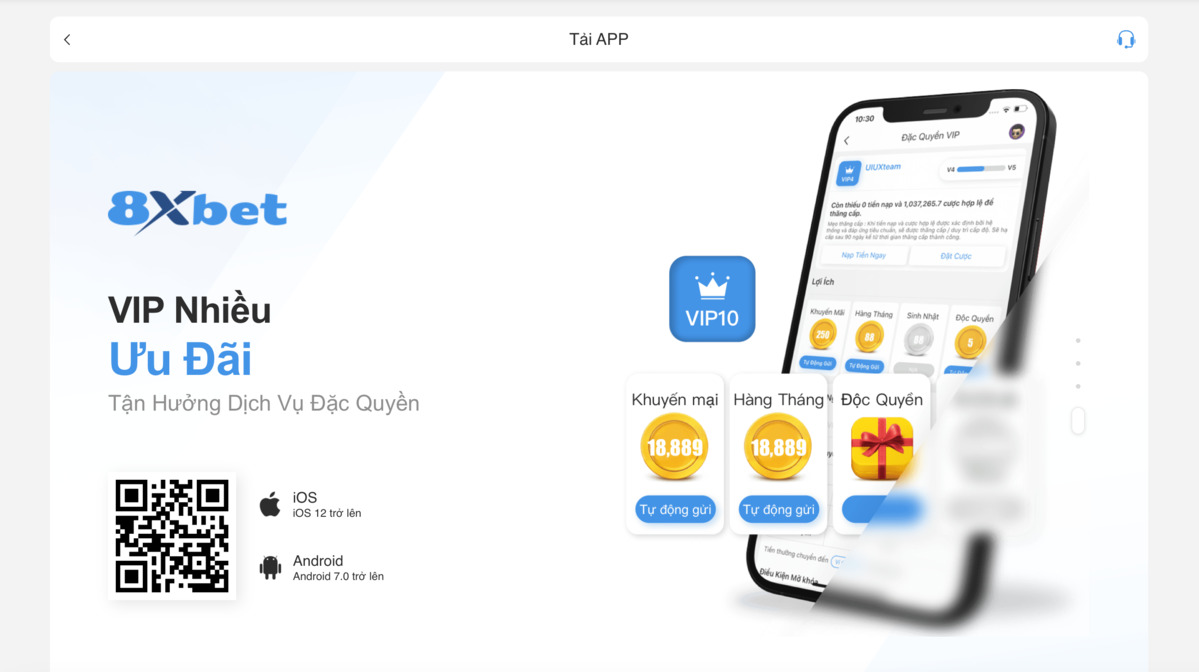 quét mã qr để tải app 8xbet