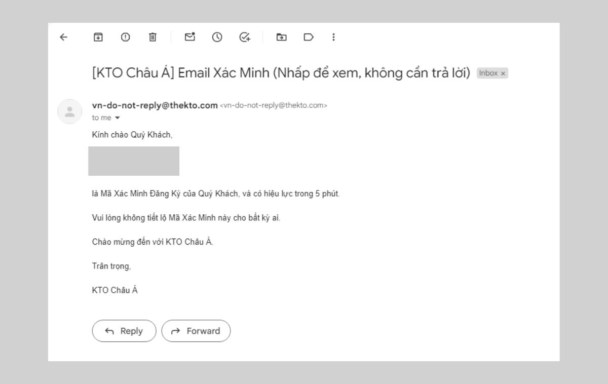 xác nhận đăng ký kto