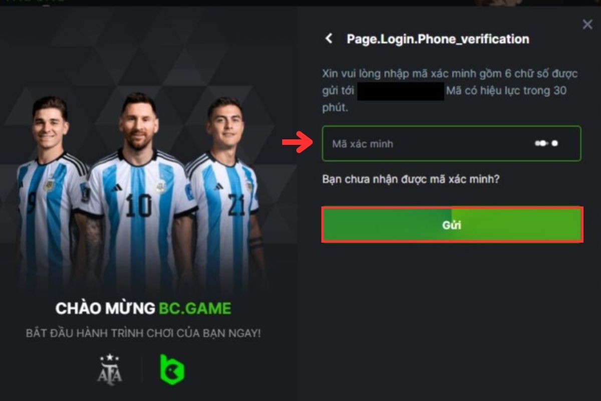 xác mình tài khoản đăng ký bc game qua số điện thoại